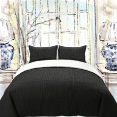 Reversible Green Tea 4 piece cotton jacquard quilt & comforter set